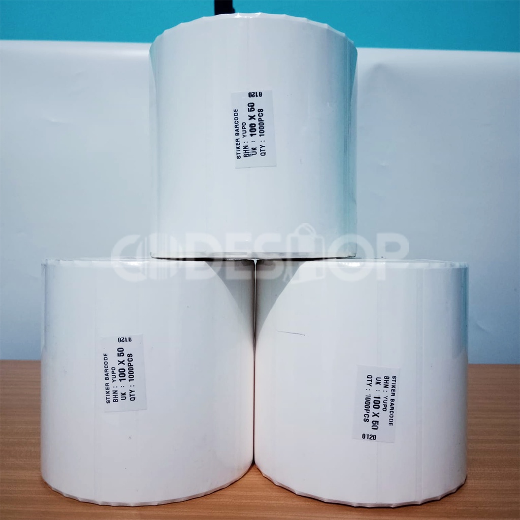 

KERTAS STIKER LABEL YUPO 100X50 GLOSSY 1 LINE