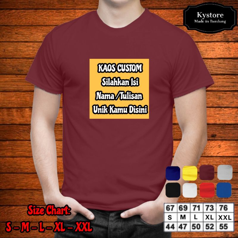 Kaos Custom Nama dan Tulisan Logo Suka - Suka, Combad 30s - Kaos Custom