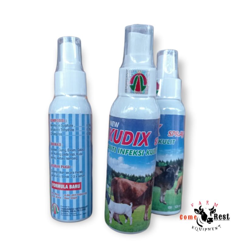 Kudix spray obat gudig koreng infeksi kulit hewan 120ml