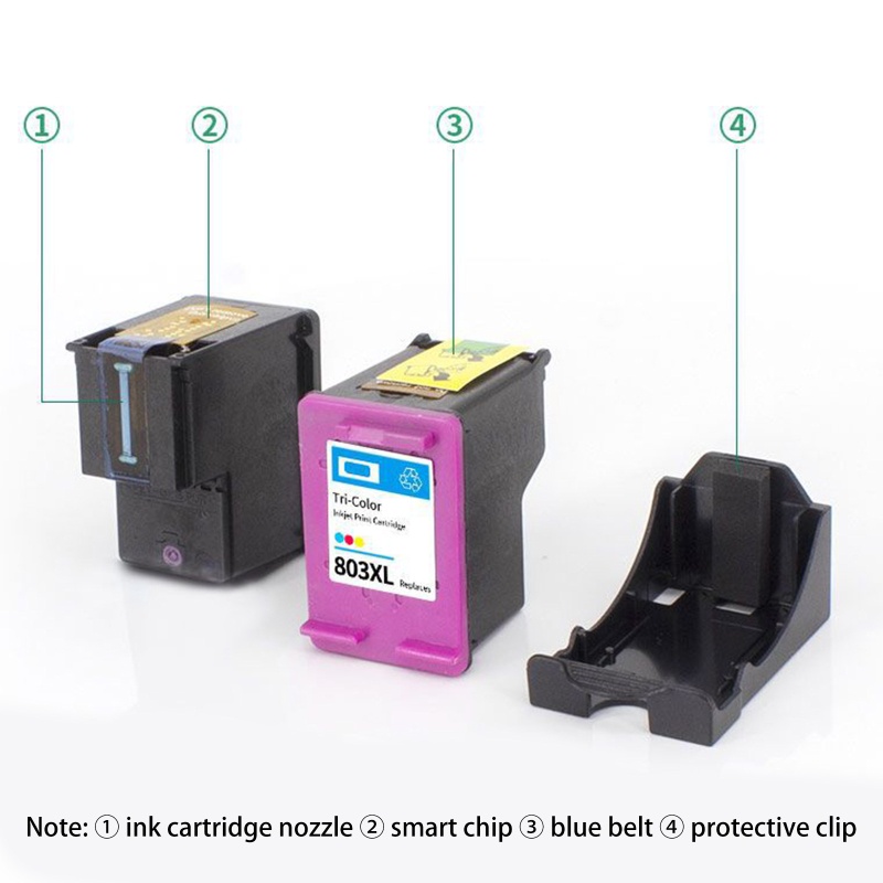 Cartridge Tinta btsg Untuk 803XL CH563 Untuk Deskjet 1112 2132 1110 2130 2621