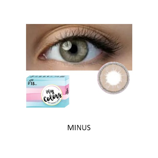 SOFTLENS MINUS DAN NORMAL OMEGA MY COLORS BROWN 15mm (0.00 sd -6.00) GRATIS TEMPAT SOFLEN