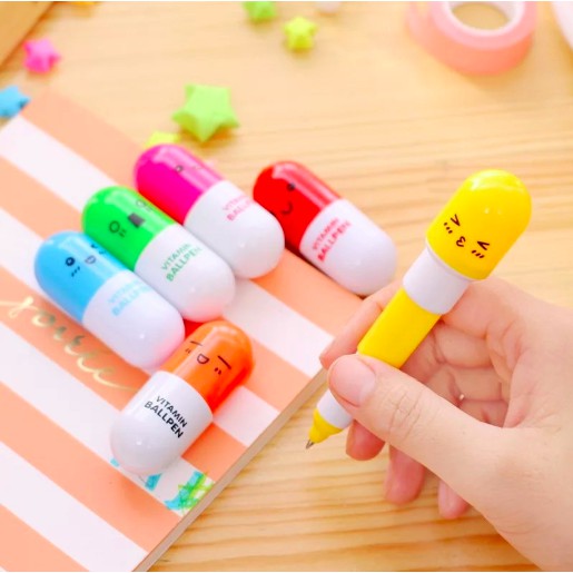 

HS01 - [PILIH WARNA] Capsul Pen Pulpen Bentuk Obat Kapsul Bolpen Pena Bentuk Obat Mini Lipat - ST031