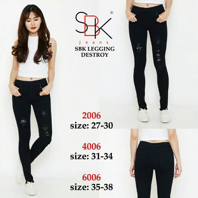  Celana  Jeans  Cewek Wanita  Jegging Sobek  Ripped Robek 