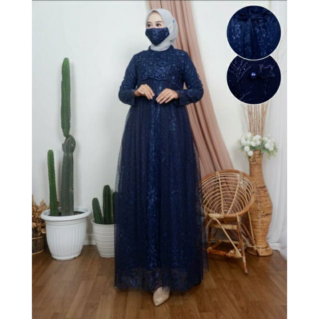 KHANSABATIK TERMURAH!!! GAMIS MAXI HARUMA / DRESS TILE TUTU / BAJU KONDANGAN / BRUKAT TILE GAMIS PESTA / FASHION MUSLIM WANITA KEKINIAN 2022