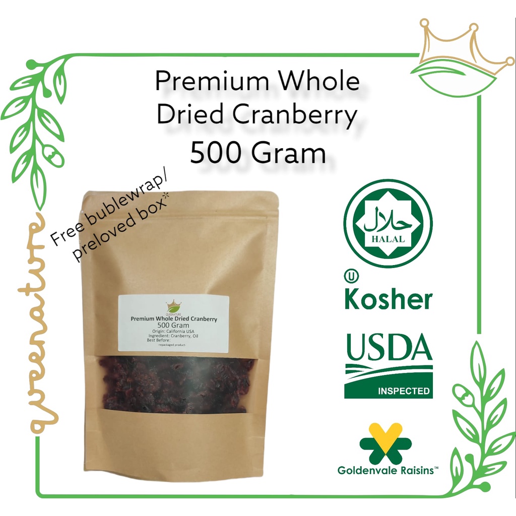 

Whole Dried Cranberries 500 Gram / Kranberi kering utuh premium USA
