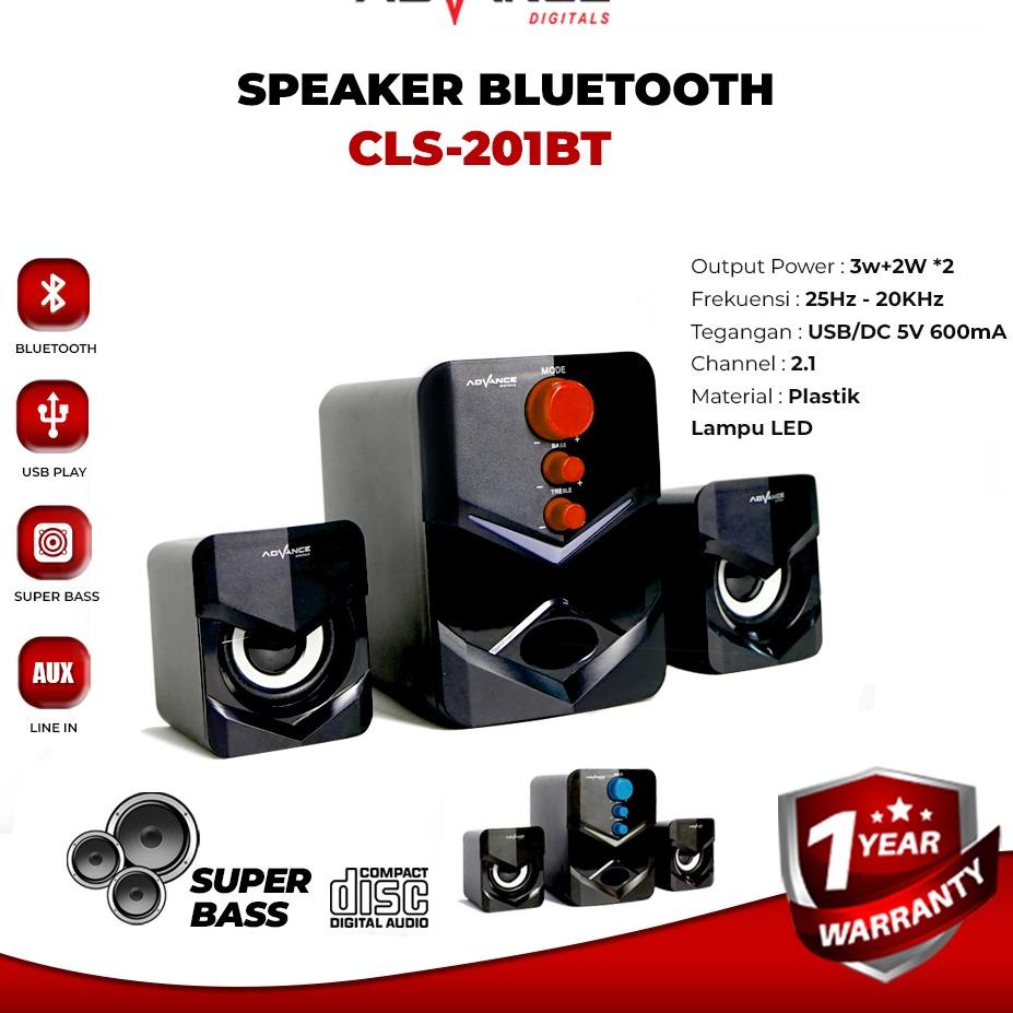 Speaker Bluetooth Aktif Advance CLS-201BT Portable Subwoofer Bass - Speaker Murah | FMS