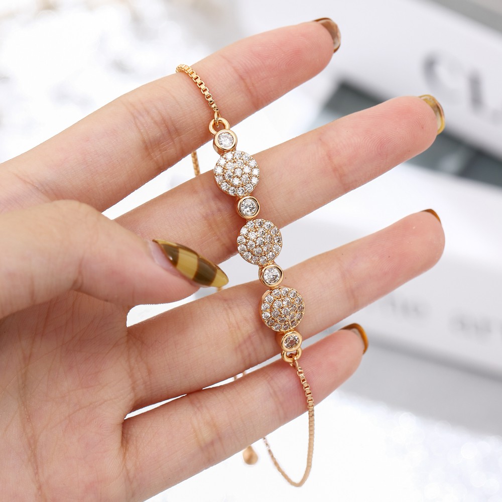 COD gelang wanita titanium anti karat serut cantik rose gold berlian aksesoris fashion perhiasan emas D404