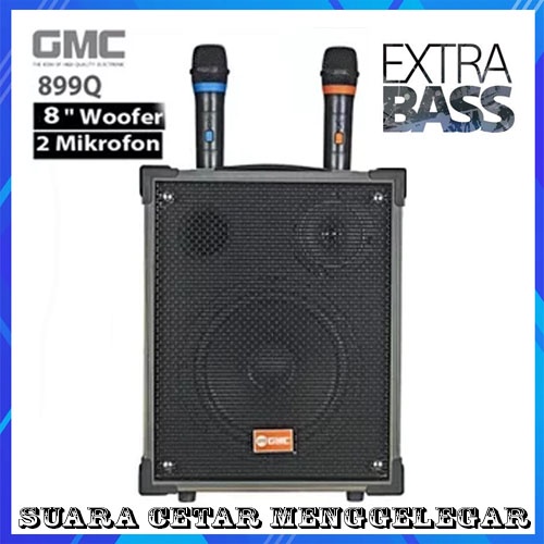 Speaker Portable GMC 899Q Bluetooth Karaoke FREE 2 Mic Wireless High Power 175watt  X SUPER BASS FULL Terbaru