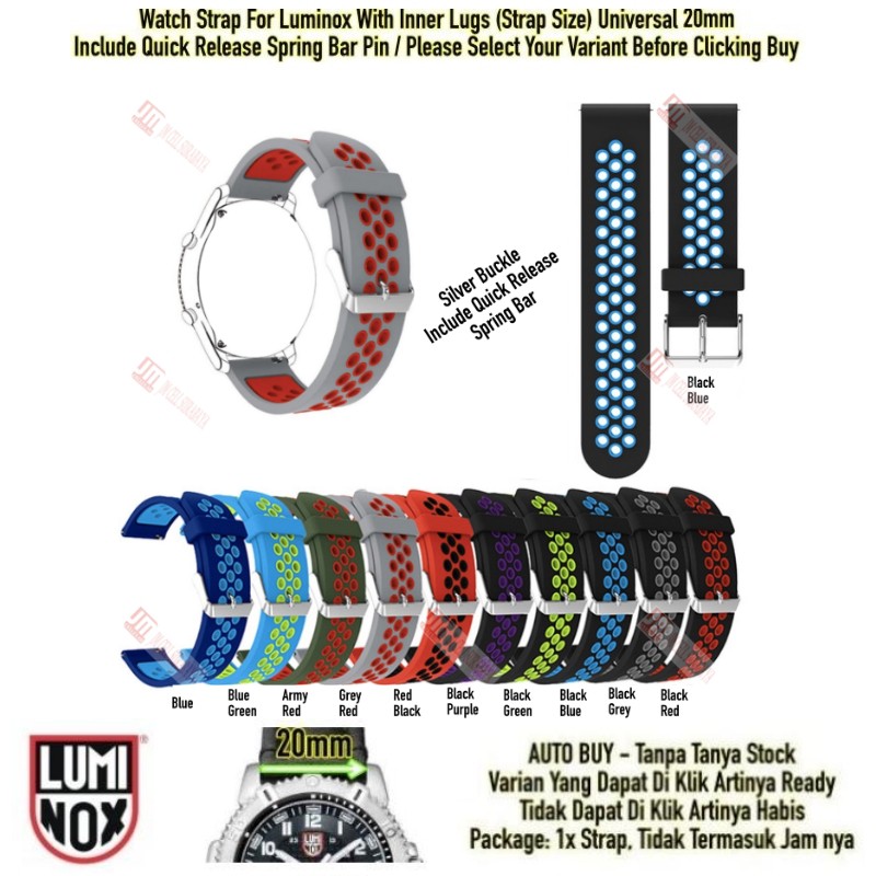 NSB Tali Jam Watch Strap Luminox Universal 20mm Quick Release - Rubber Silikon