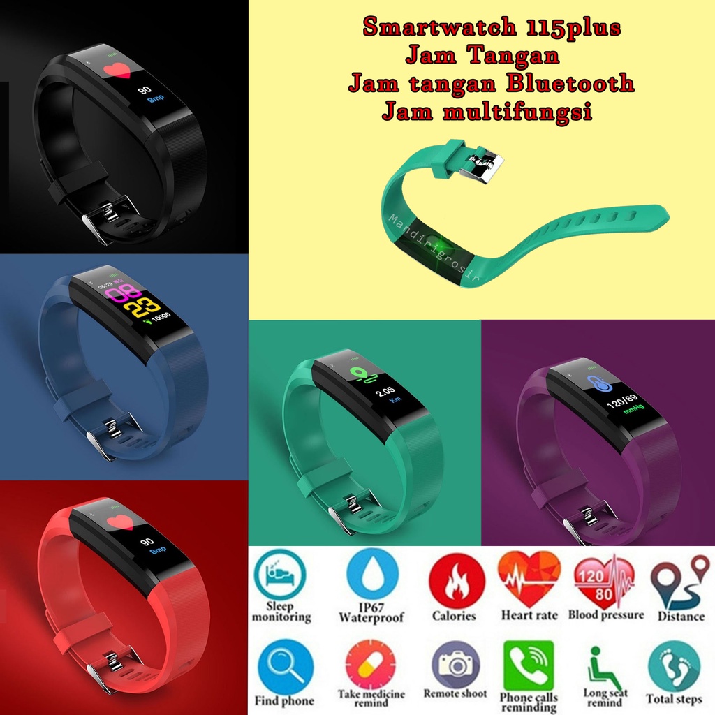 Smartwatch 115plus* Jam Tangan * Jam tangan Bluetooth * Jam multifungsi