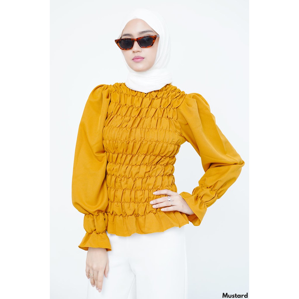 Rebeca Shirred Blouse Atasan Wanita