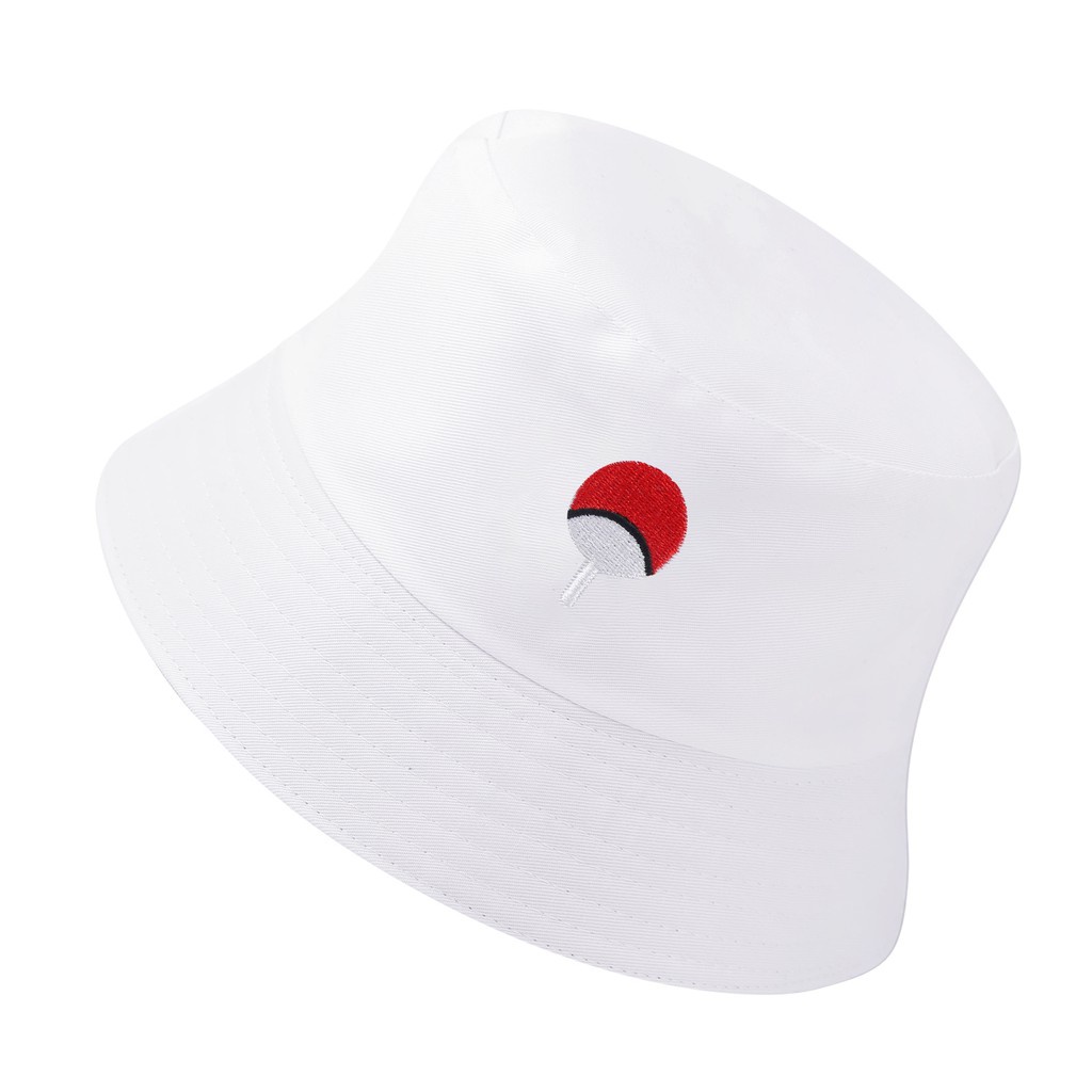 Topi Bucket Motif Bordir Naruto Uchiha Gaya Kasual Untuk Pria Dan Wanita