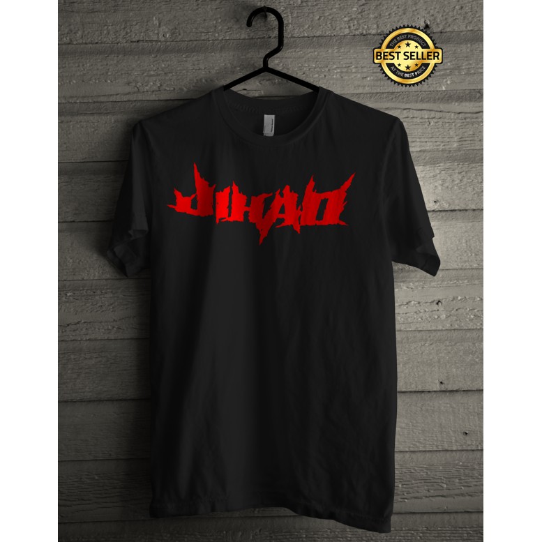 Tshirt Kaos Baju Distro Pria Wanita Band Metal Jihad Tangan Pendek Murah Berkualitas