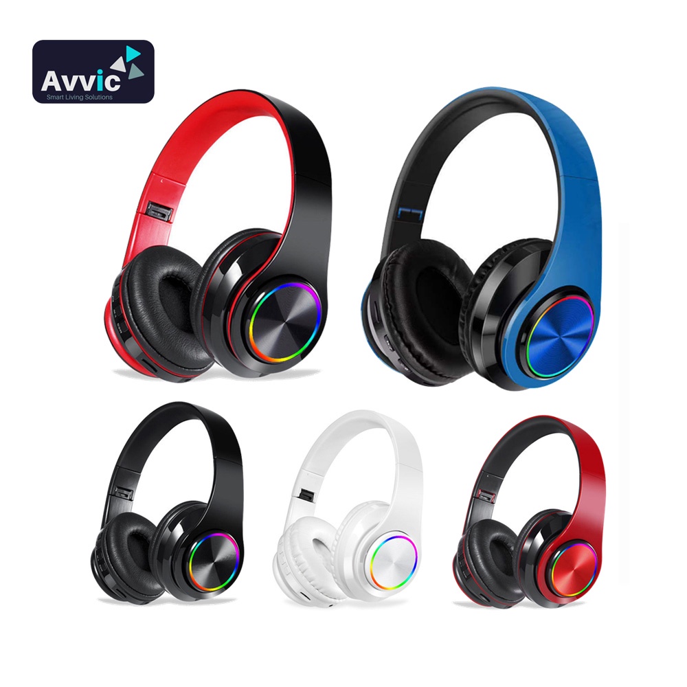 Avvic B39 Wireless Headset LED Headphone HiFi Bass Music Bluetooth 5.3 With Mikrofon Laptop Computer