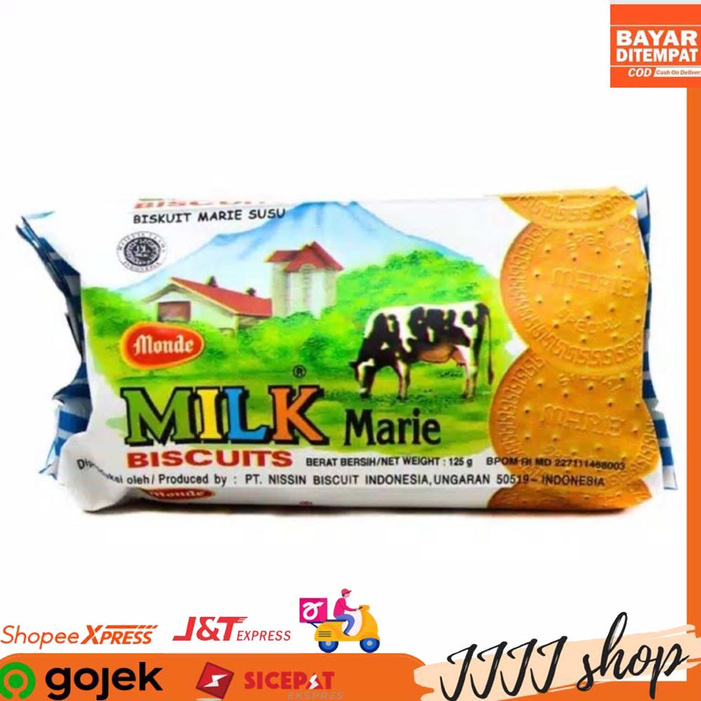 

biskuit Monde Milk Marie Biscuits regal kemasan plastik 125gr