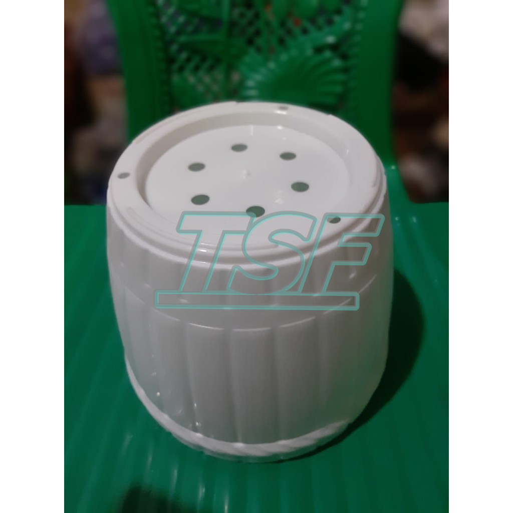 Pot Bunga Ukuran 18 Merek Panda Warna Putih / Keranjang Kecil Serbaguna