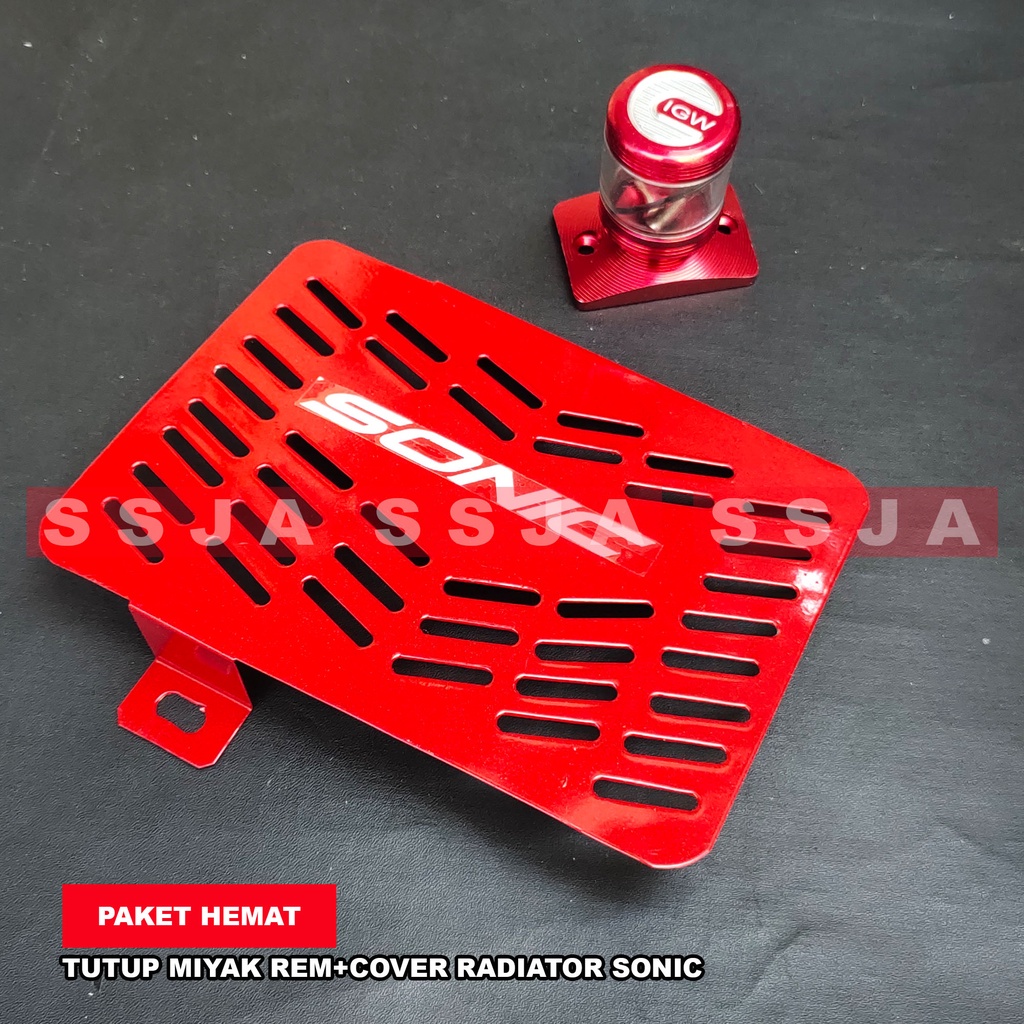 PAKET HEMAT HONDA SONIC-COVER TUTUP PELINDUNG RADIATOR SONIC+TUTUP MINYAK REM HONDA SONIC