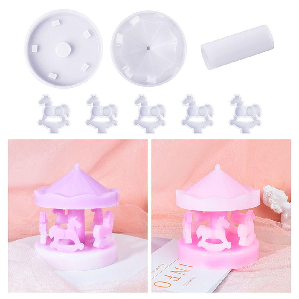 Preva Carousel Resin Mold Handmade Ornamen Meja DIY Silicone Mold