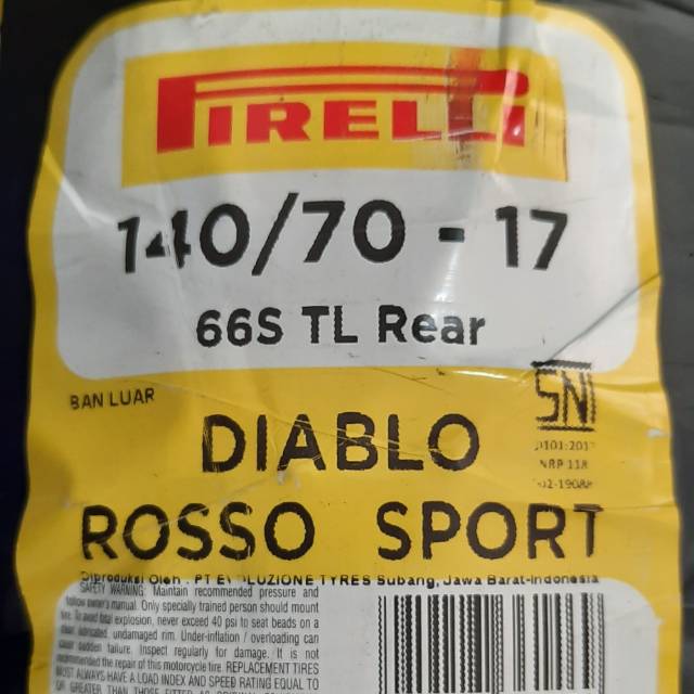 Pirelli Diablo Rosso Sport uk. 140/70 - 17