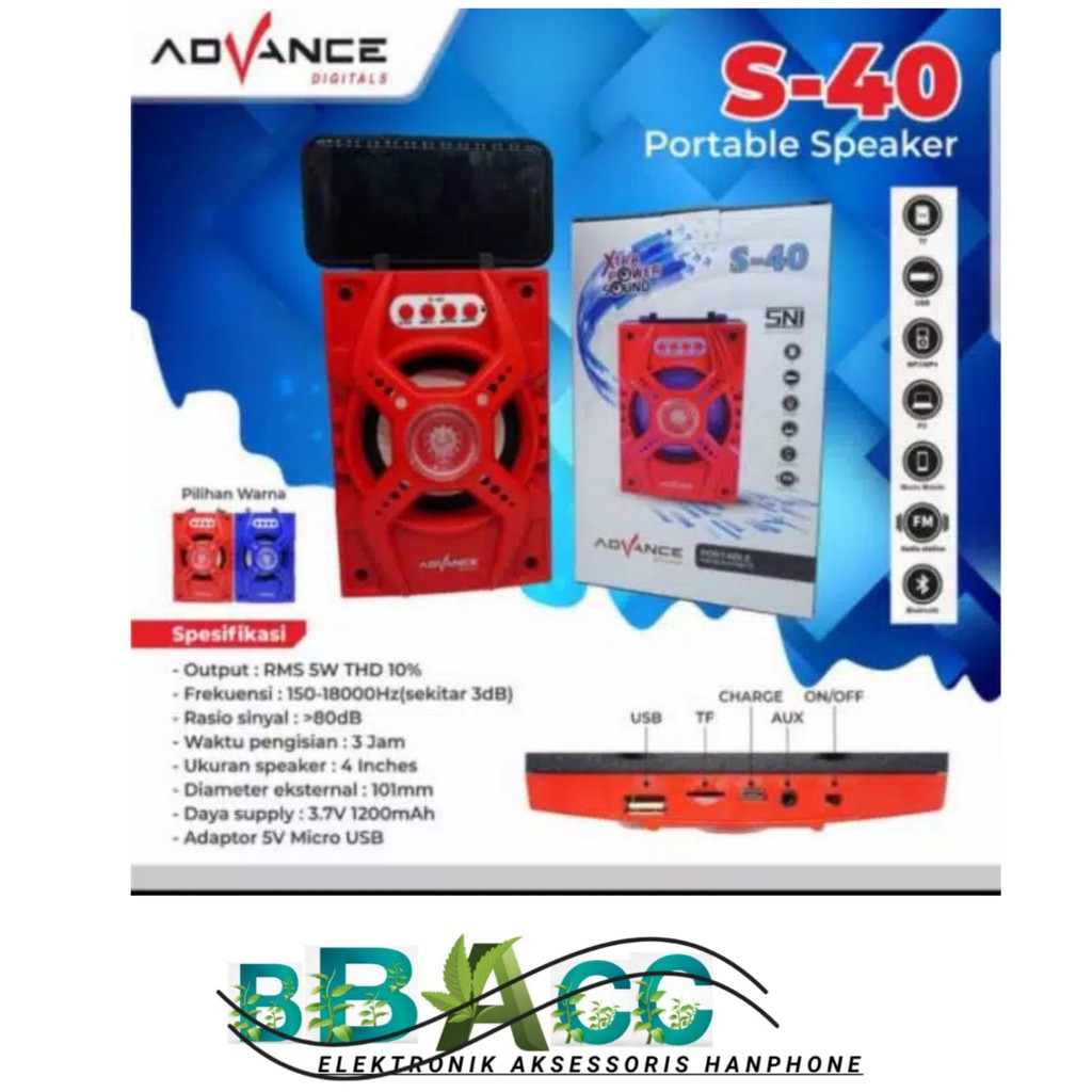 Speaker Bluetooth advance s40 Garansi 1Tahun