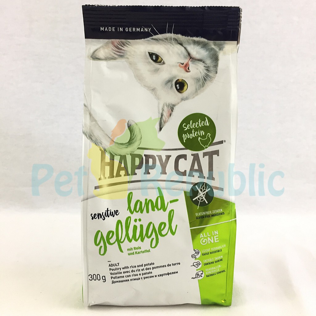

HAPPYCAT Makanan Kucing Sensitive Glutenfree Organic Poultry 300gr