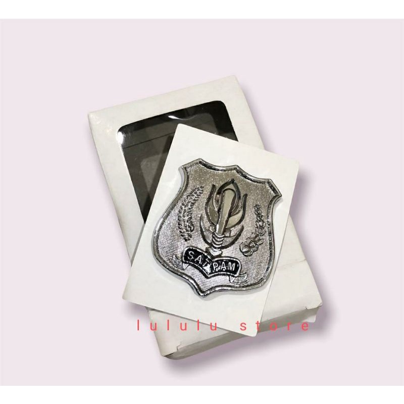 Lencana Pin Kewenangan Satpam Security Silver Terbaru