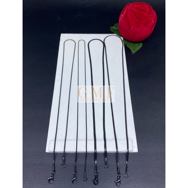 Kalung Titanium Warna Hitam Kalung Anti Karat Stainless Steel