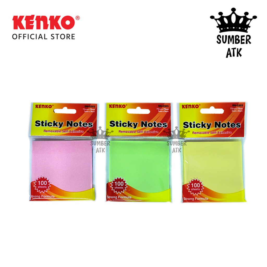 

STICKY NOTE KENKO SN-0303 / KERTAS MEMO ( 100 Lembar ) - 1 PAD