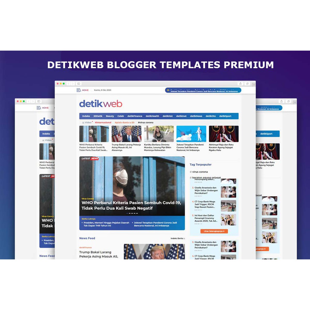 DetikWeb Blogger Templates Mirip Tema Detik.com & Bonus