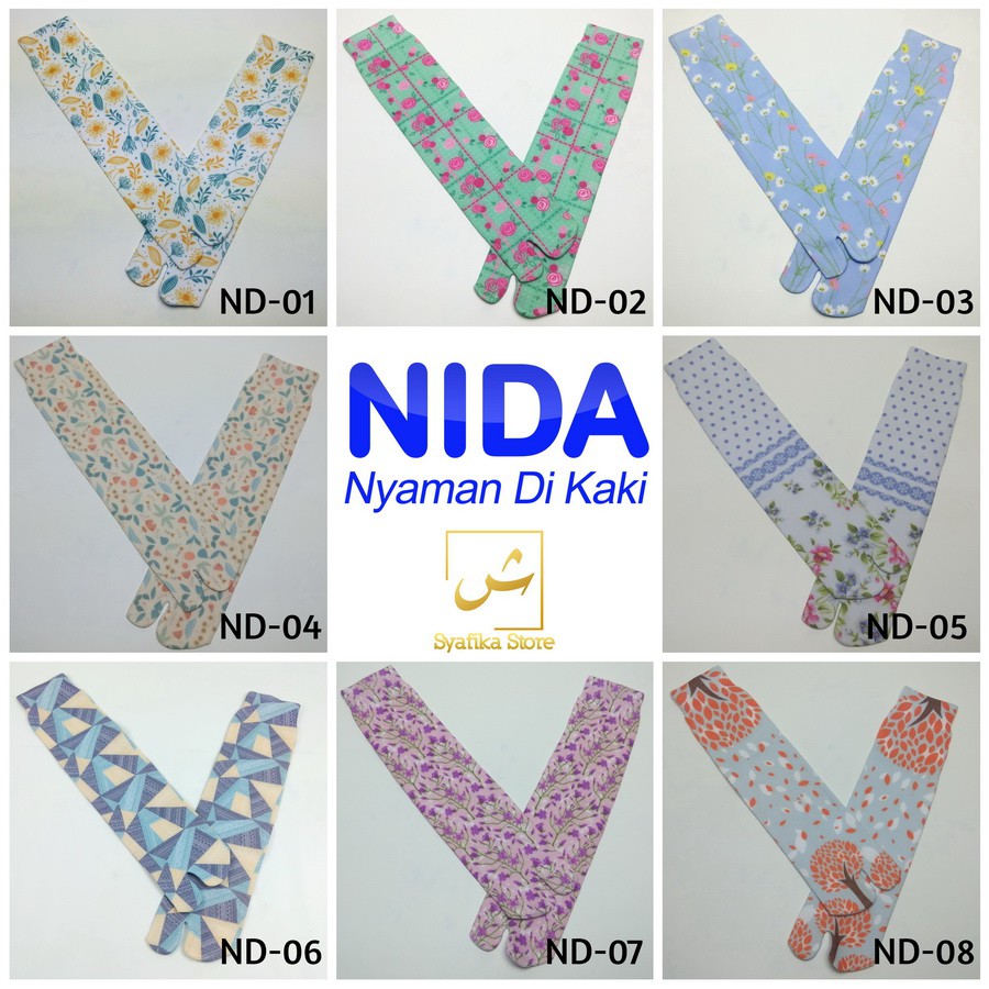 Kaos Kaki Jempol Wanita Muslimah Motif Full Printing Nida