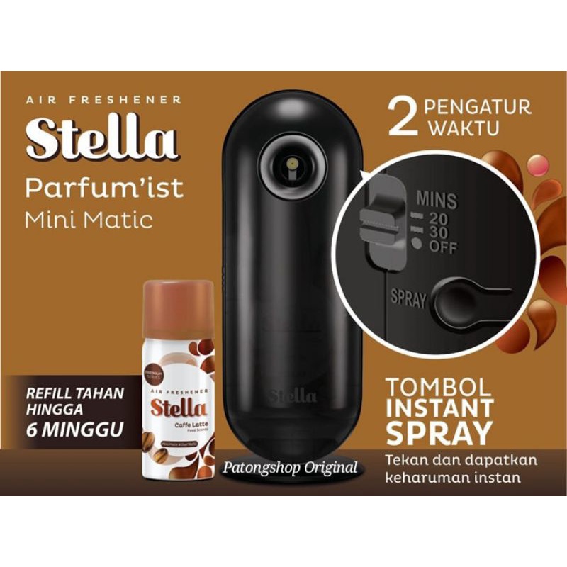 Stella Mini Matic Parfumist Caffee Latte Free Refill + Baterai