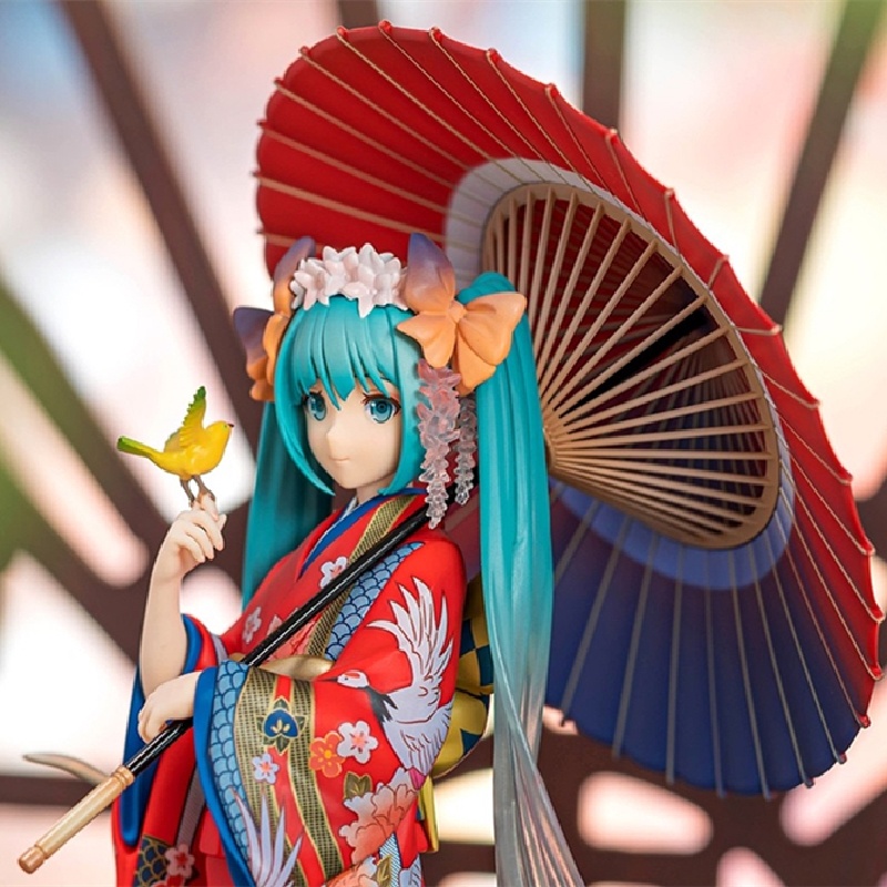 Mainan Action Figure Hatsune Miku Versi Kimono Bahan PVC Untuk Dekorasi Mobil