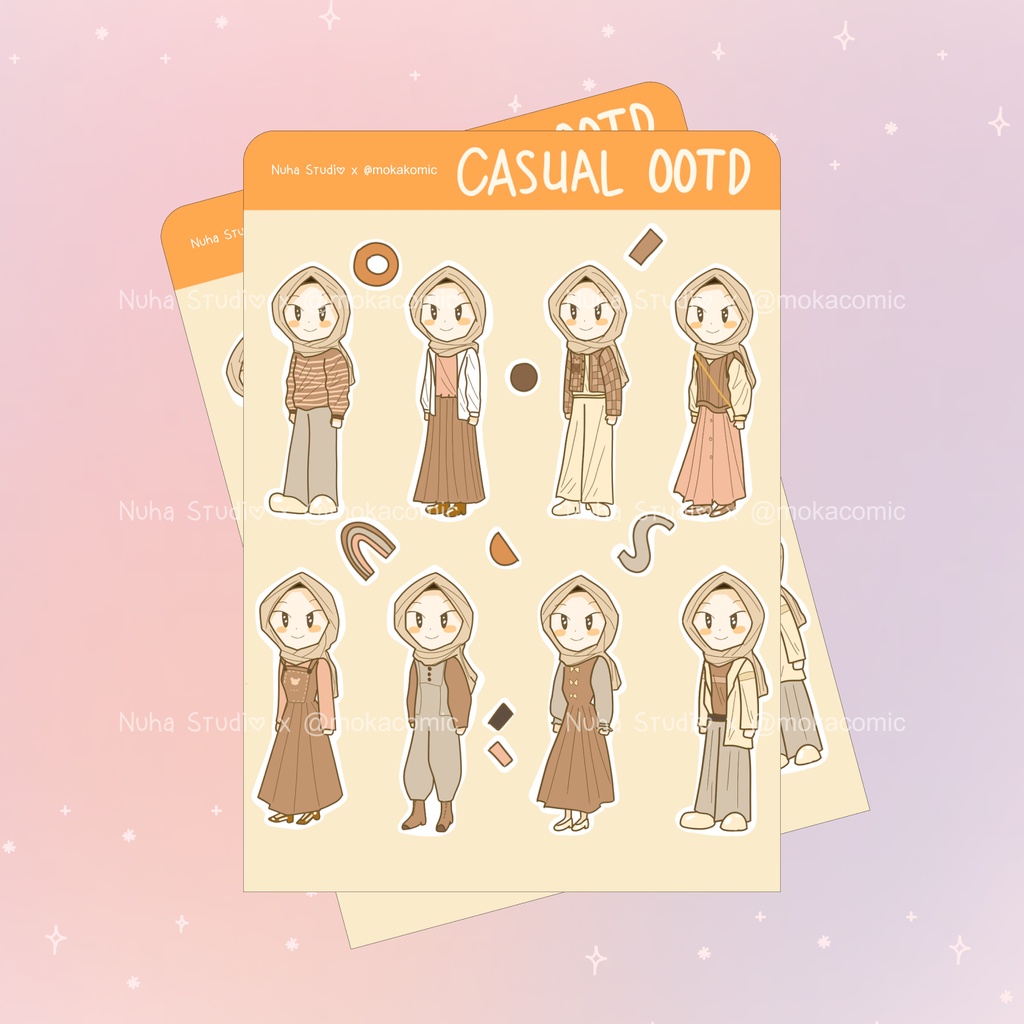 

Sticker by mokacomic | Casual OOTD Muslimah | Aesthetic Sticker Estetik Stiker HP Laptop Botol Cute Waterproof Scrapbook Diary Journal Bujo Anti Air