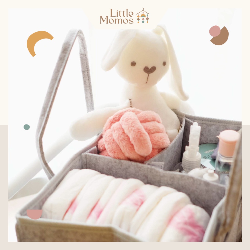 Little Momos Caddy Bag Ada Tutup Diaper Organizer / Tas Popok Peralatan Bayi seperti Kinderkeen