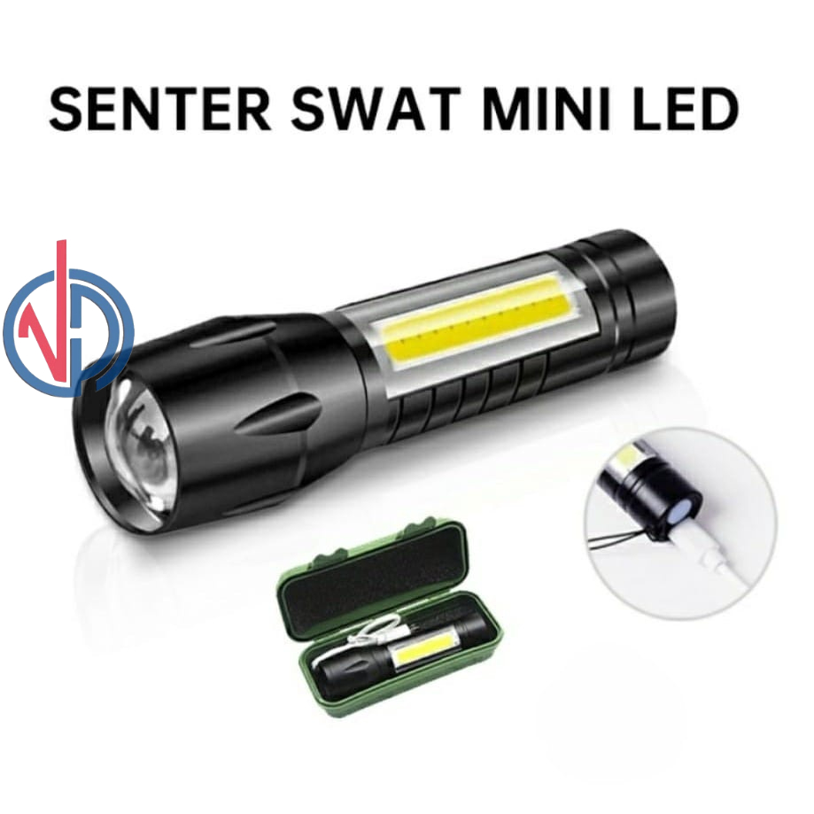 SENTER SWAT MINI ZOOM SENTER POLICE LED MINI ZOOM CAS CHARGE 3 FUNGSI SENTER LED SENTER MINI LED VD
