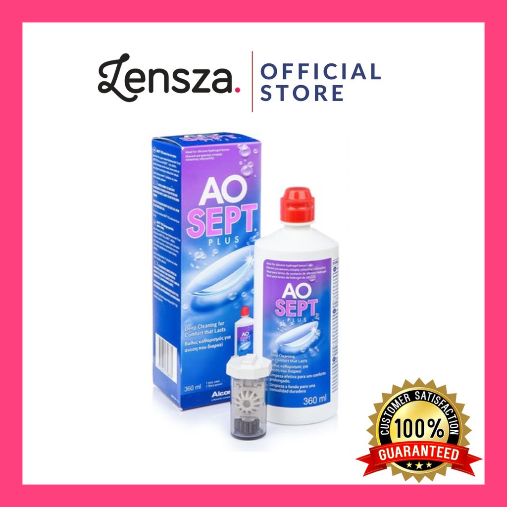 Lensza | Cairan Softlens AO Sept 360ml | AO Sept Plus | Cairan Pembersih Soflen by Alcon