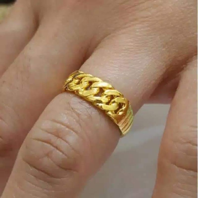 cincin rantai lapis emas 24k