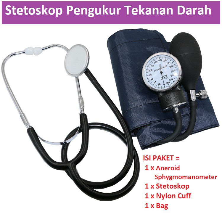 Stetoskop Pengukur Tekanan Darah / ANEROID Sphygmomanometer / Alat Tensi Darah / Alat Ukur Jantung