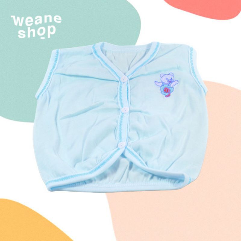 BAJU BAYI NEWBORN LENGAN BUNTUNG POLOS BORDIR UMUR 0 - 6 BULAN SNI CEWEK COWOK KUTUNG BARU LAHIR-Biru