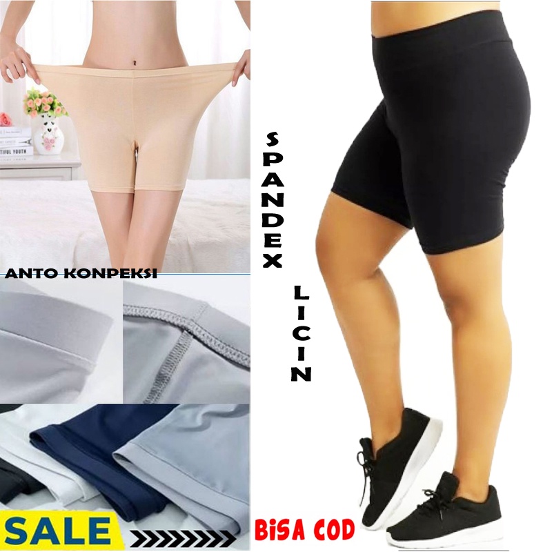 Shortpants celana pendek wanita standar &amp; jumbo spandek Jersey / Daleman ketat