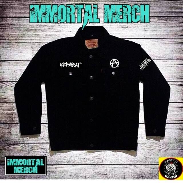 Jaket Denim Levis Distro Tebal Logo Anarki Full Patch Keren Shopee Indonesia