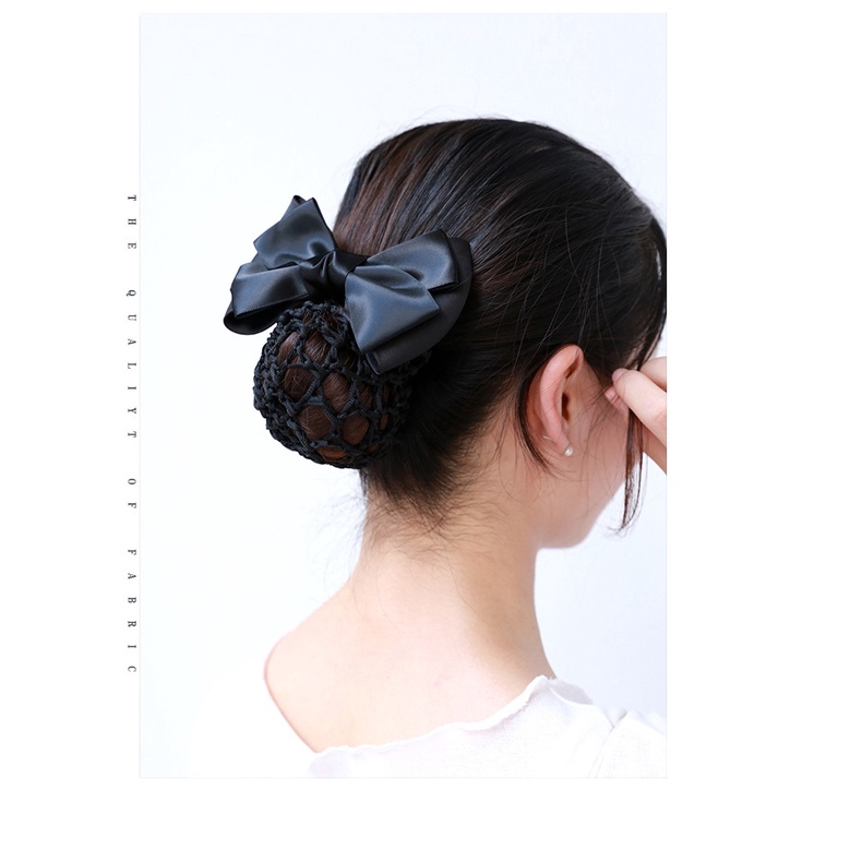 Jepit Rambut Hairnet Jepitan Pita Rambut Korea Cepol Harnet Sanggul Pramugari Otomatis Bowknot Hairnet Barrette Hair Clip