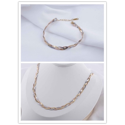 Set Titanium Perhiasan Kalung Dan Gelang Fashion Jewelry 8758/3198