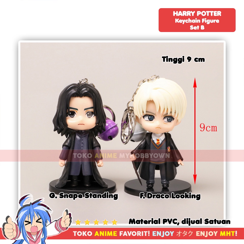 Gantungan Kunci Figure Anime Chibi Harry Potter Draco Malfoy Luna Lovegood Snape Hogwarts