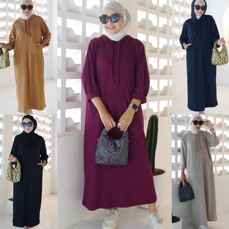 Myhomewear | Aruna Hodoie Dress | Midi Dress | Hoodie | Hoodie Dress |Daster Midi | Longdress | Slee