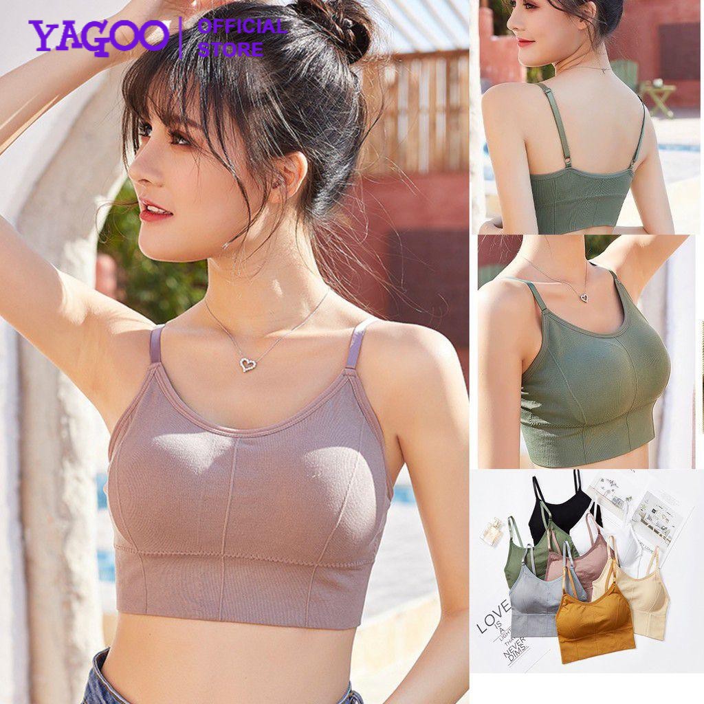 YAGOO - Pakaian Dalam Wanita Bra Polos Yoga Bra Push Up Tanpa Kawat Sport Bra Bra11