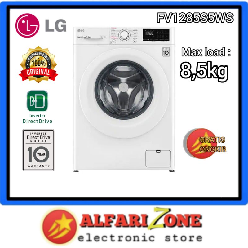 mesin cuci lg front loading 8,5kg FV1285S5WS | mesin cuci lg FV1285