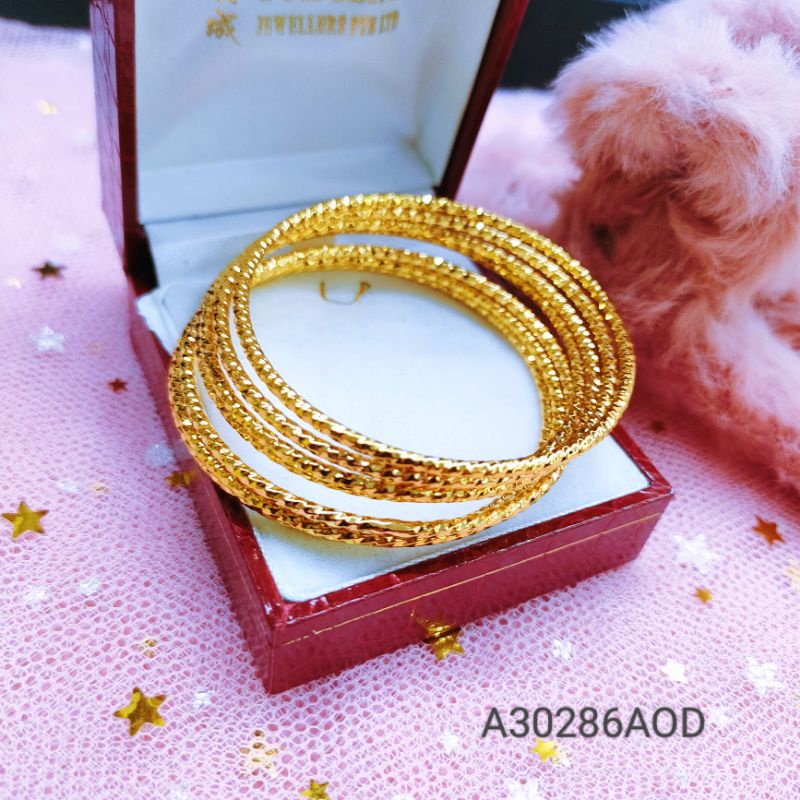 Gelang Keroncong Bayi Set 7Pcs Titanium Anti Karat Lapis Emas286AOD