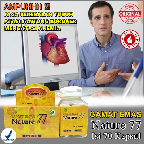 AMPUH Kapsul gamat emas nature 77 obat jantung koroner ampuh herbal obat kurang darah BPOM