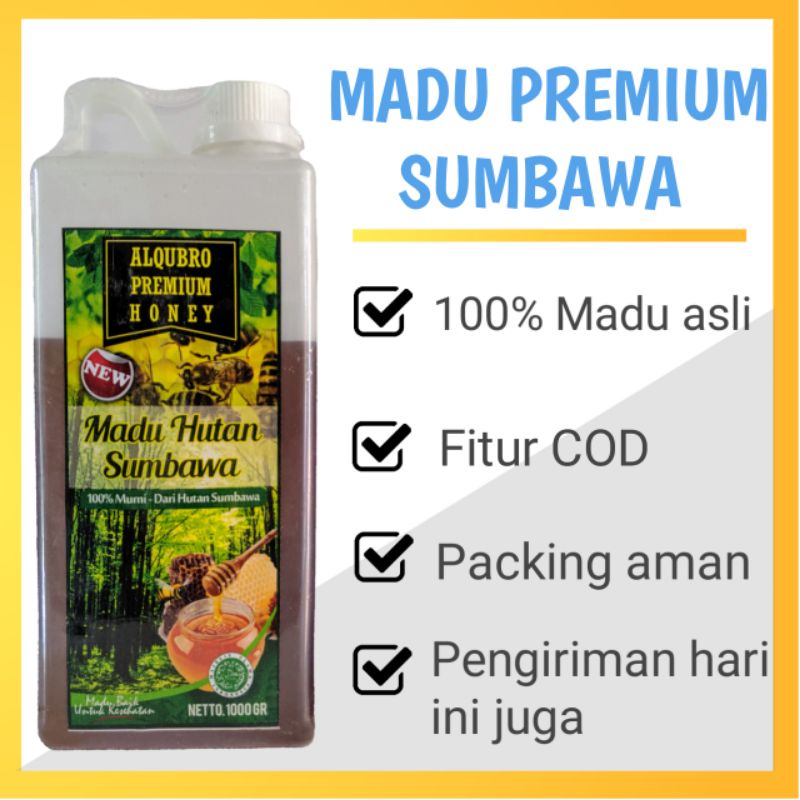 

madu asli 100% murni 1kg madu hutan alqubro premium hutan sumbawa 1 kg